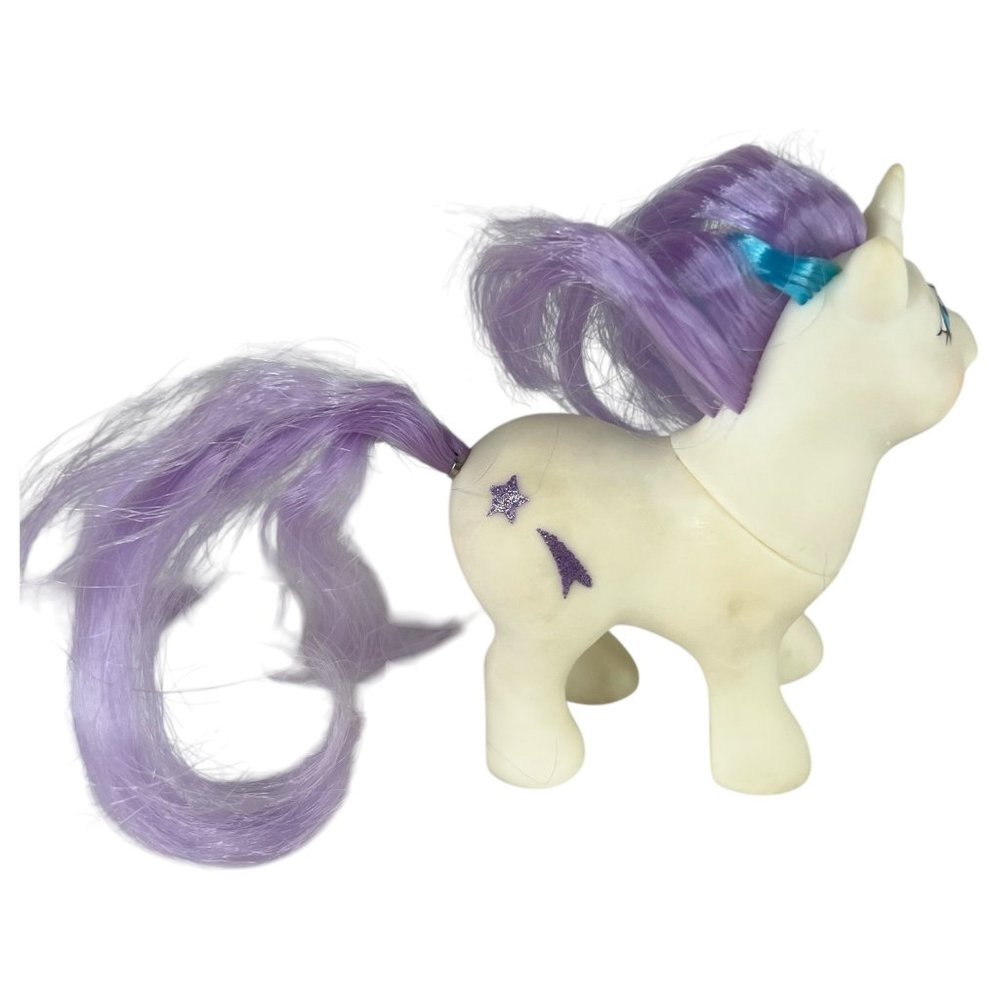 VTG 1984 Hasbro My Little Pony G1 Baby Glory Unicorn With Purple & Blue Hair - Picture 6 of 12